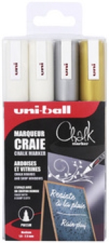 uni-ball Kreidemarker Chalk PWE-5M, 4er-Etui,farbig sortiert