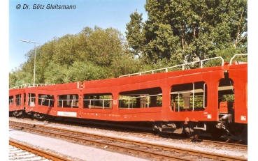 HN4354 DB Autozug, 2er-Set Autotransportwg. DDm, rot, Epoche VI