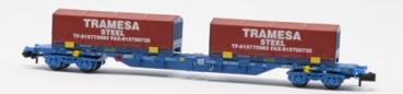HN6591 RENFE, MMC loaded with two TRAMESA 22' flatrack containers
