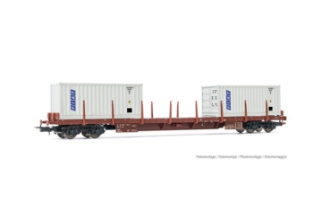 Rivarossi HR6523 FS, 4-achs. Flachwg. Rs, bel. 2 x 20'' FIAT Container