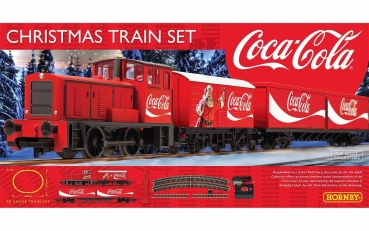 R1233P Coca Cola Zug, Lok, drei Wagen, Gleise und Netzgerät