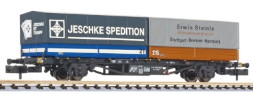 Liliput L265222 "Containertragwagen, DB, Lss-y 571, 2 Wechselpritschen ""Jeschke/Steinle"", DB, Ep.I