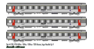 L.S. Models 42219 3er Set Personenwagen VTU A10tu+B11tu+B11tux SNCF, Ep.V, IB