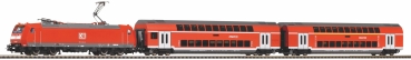 PIKO 59023 ontrol light Set mit Bettungsgleis DB AG Doppelstockpersonenzug