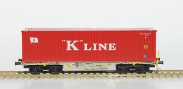 VTG/AAEC  Sgmmns 40 beladen mit einen 40ft HC Container K-LINE