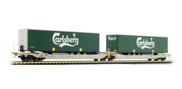 RR90333 Taschenwagen AAE Cargo HUPAC + 2 x Auflieger CARLSBERG 