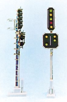 Hauptsignal mit Vorsignal Höhe 75 mm wie 2207, Vorsignal 4 LED, 2gelb/2grün