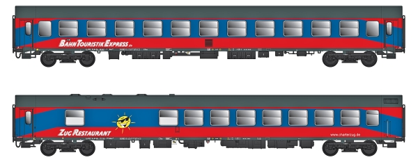 "Set m.2 Wagen ""Bahn Touristik Express"" 1 Liegewagen + 1 Restaurantwagen"