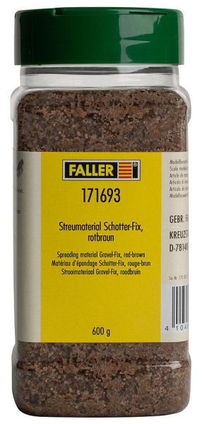 FALLER 171693 Streumaterial Schotter-Fix, rotbraun, 600 g