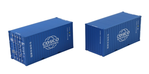 2-tlg set Container 20‘ Cosco modré - High Cube