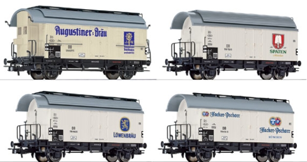 Liliput L230118 4-teiliges Bierwagen-Set, Münchner Brauereien, DB, Epoche III.