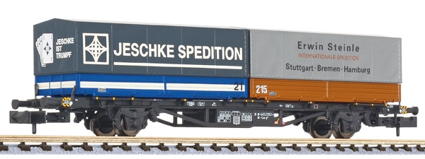 Liliput L265222 "Containertragwagen, DB, Lss-y 571, 2 Wechselpritschen ""Jeschke/Steinle"", DB, Ep.I