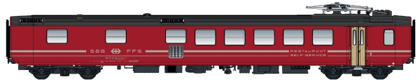 L.S. models LS47262 SBB Speisewagen WR EWI rot/grau Ep.4b, Selfservice, Gummiwuelste 