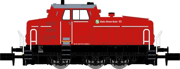 NME 123602 Rangierdiesellok DHG 700 C "S-Bahn Rhein-Ruhr", DB, verkehrsrot, DCC