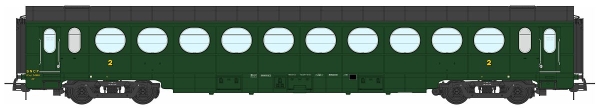 REE VB-472 ETAT Car, B10, green 306, SNCF Period III B