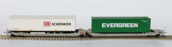 RR90361 T.Wagen AAE Cargo DB Sch.AG + 1 Auflieger DB Schenker.+ 1 Cont.Evergreen