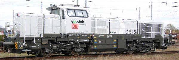 Rivarossi HR2920S DB/NorthRail, Diesellokomotive Vossloh DE 18 in grauer Lackierung, Ep. VI, DCC Sou